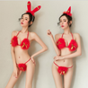 MISS WIVES Handcrafted Festive Reindeer Feather Christmas Lingerie Set For Girls