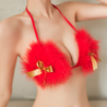 MISS WIVES Handcrafted Festive Reindeer Feather Christmas Lingerie Set For Girls
